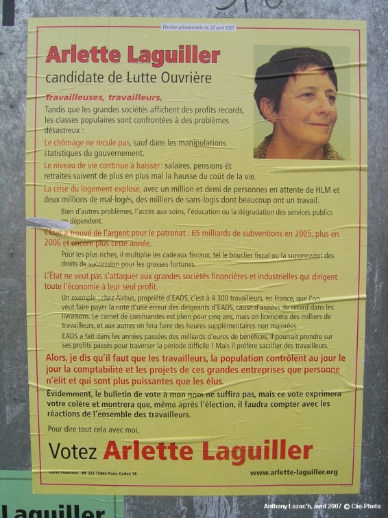 Affiches électorales des présidentielles 2007