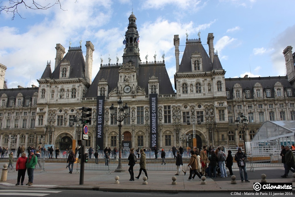 Façade de la Mairie de Paris janvier 2015