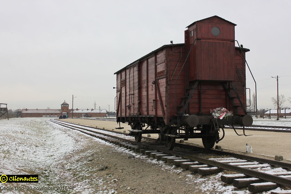 Auschwitz II Birkenau : intérieur du camps, wagon de la déportation