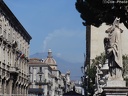 L'Etna fumant, vue de Piazza Duomo