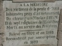 Plaque commémorative à propos d'un chirurgien mort de la peste de 1668 à Reims