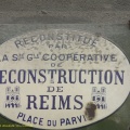 Plaque de reconstruction à Reims