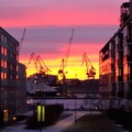 Coucher de soleil sur le port d'Helsinki